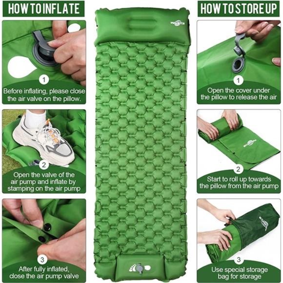 Sleeping Pad Ultralight Inflatable Sleeping Pad for Camping, 75''X25'' - Picture 2 of 7